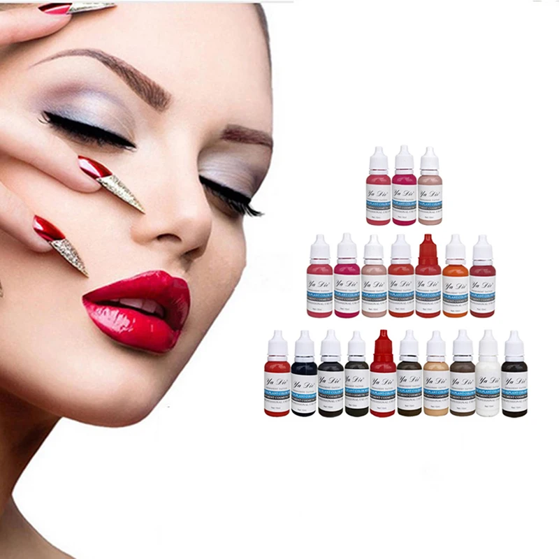 

22 Color Set Permanent Makeup Eyebrow Inks Lips Tattoo Color Microblading Pigment Eyebrow Tattoo Color Inks Beauty Tools