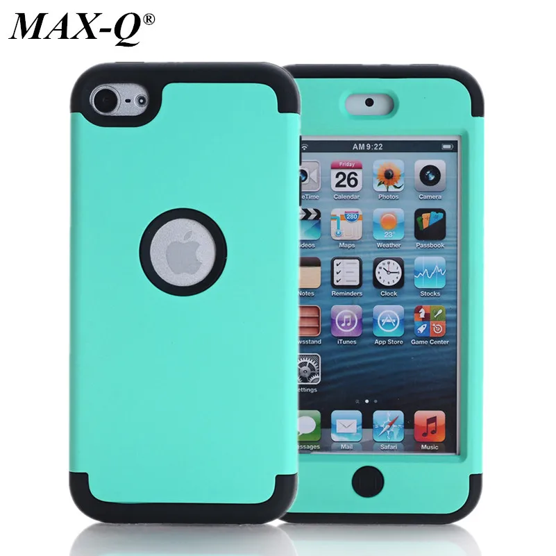 MAX Q 3 in 1 Phone Shock Proof Back Cases For ipod touch 6 6th Generation Hard &Soft Rubber