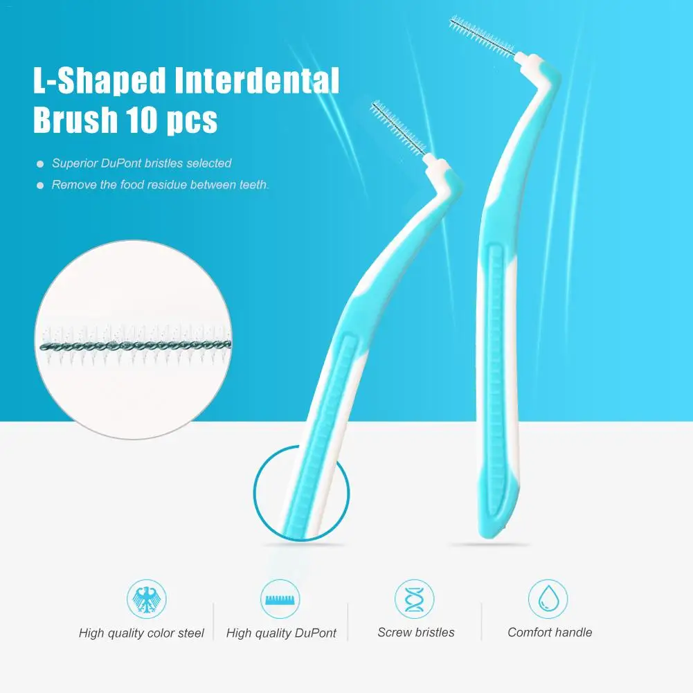 Escova de Dentes Escova de Dentes de Correção Dentadura Escova Interdental L-forma Suspensórios Dente Ortodôntico de Correção Especial Tomada Escovas 10 Pçs - Set 2 Cheap Fio dental elétrico