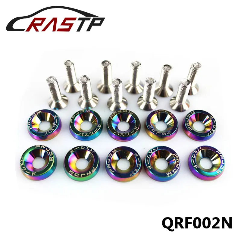10 Pcs/Pack JDM Style Neo Chrome Fender Washers and Bolt for Honda