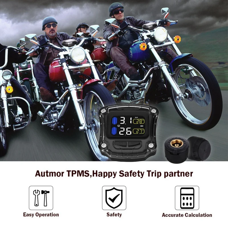 Sistema de Monitoramento Pressão dos Pneus Pressão dos Pneus da Motocicleta Tpms Sensor Universal Sensores Externos da 9 pneus tpms sensor pressão dos pneus da