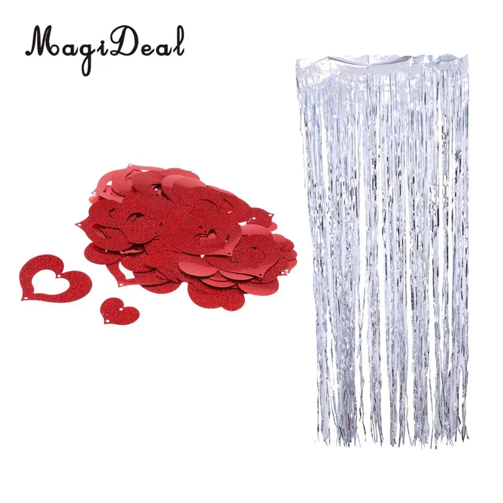 100 Shiny Heart Hanging Foil Balloon Swirl Tinsel Wedding Party Ceiling Decoration