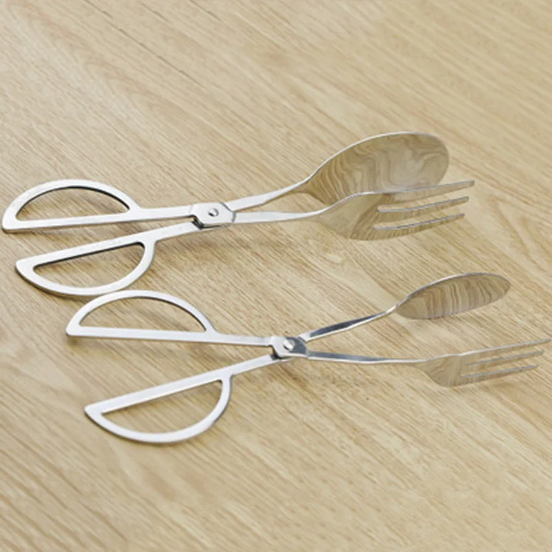 1Pcs Kitchen Practical Convenient font b Gadget b font Stainless Steel Scissors Type Food Clip Useful