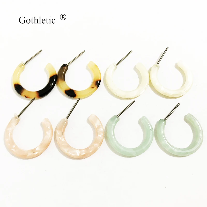 

Gothletic 20MM Acetate Mini Hoop Earring Small Round Circle Resin Earrings for Women Brincos Fashion Jewelry 2019 NEW