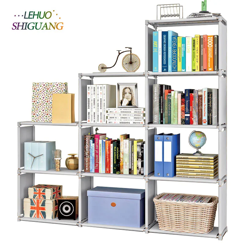 

Multi-layer Storage Shelf steel pipe nonwovens bookshelf Simple Assembly can be removed living room rack Home Decoration