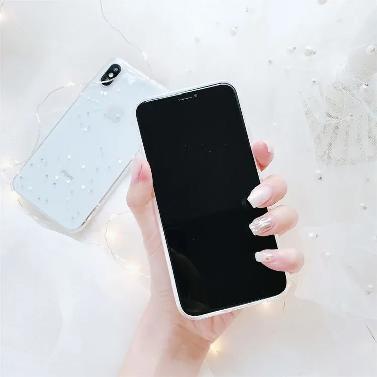 Блестящий Мягкий чехол из ТПУ с блестящими звездами для Samsung Galaxy A10 A20 A30 A40 A50