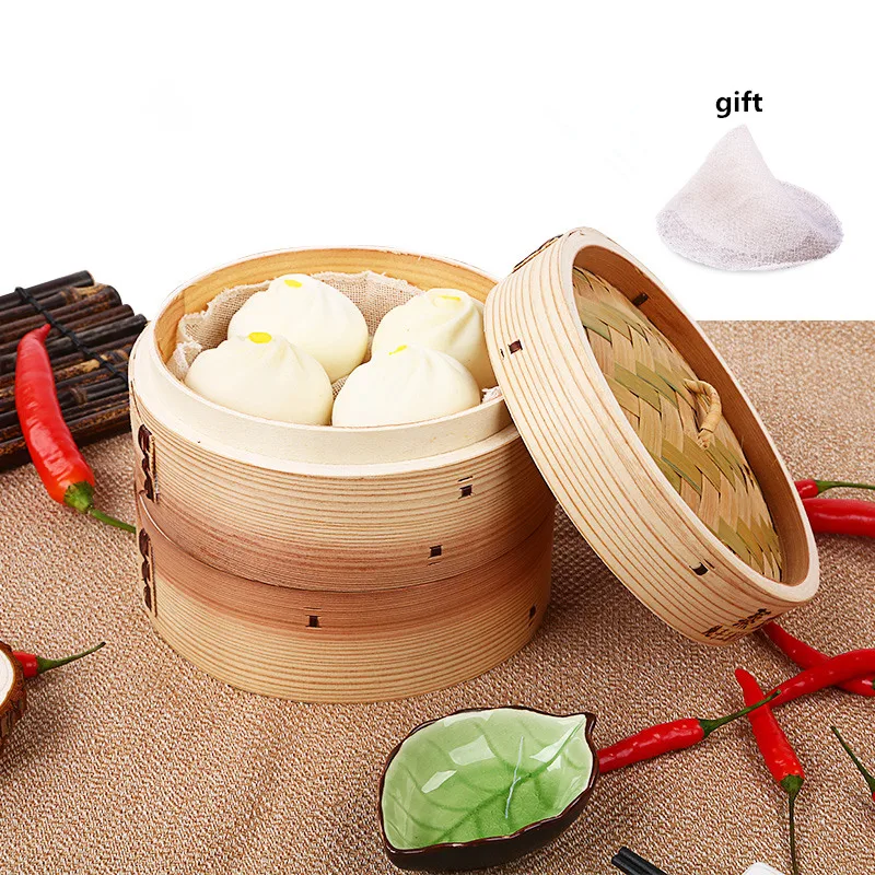 Bamboo Steamer Covers Wooden Food Steamers for Pastry Kitchen Household