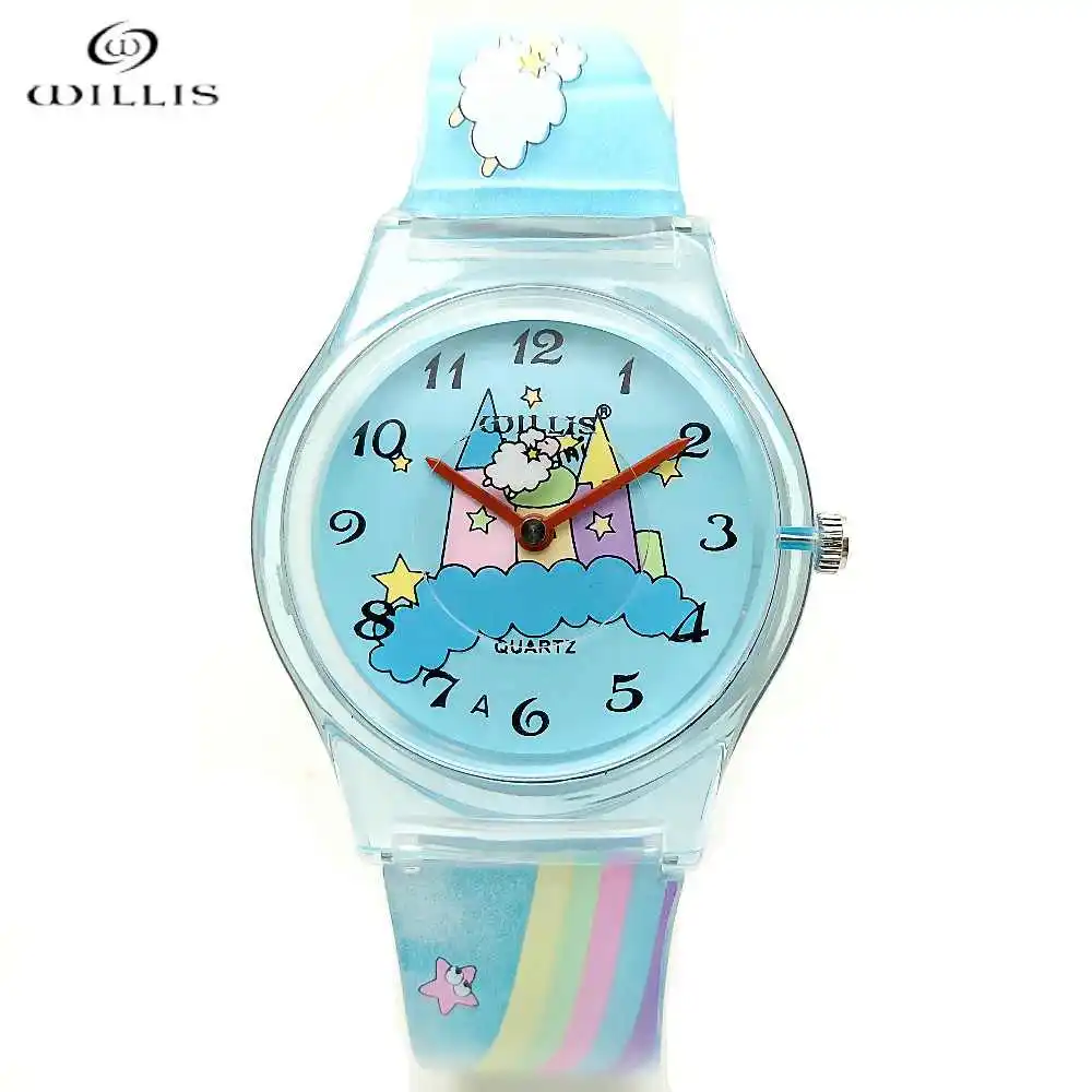 Уиллис модные наручные часы Harajuku стиль цвет силиконовый ремешок часы Женские Простые Популярные корейский стиль студенческие повседневные кварцевые часы - Цвет: castle