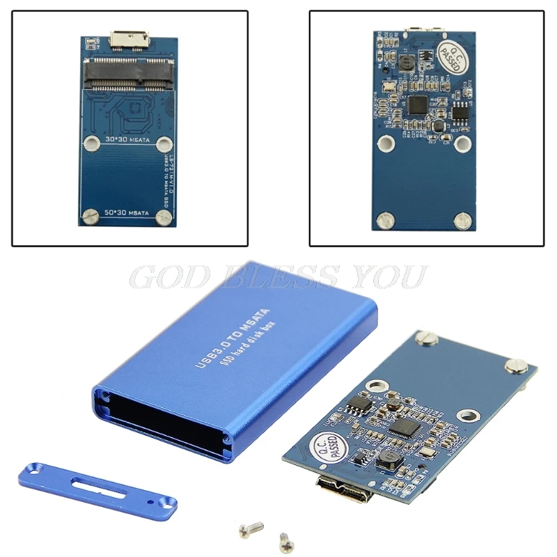 

New Mini USB 3.0 to mSATA SSD Adapter Card External Enclosure Case Cover Box AU