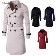 Herbst Winter Britischen Schlanke Zweireiher Männer Lange Trenchcoat Europa Trenchcoat Jacke Männliche Mantel Graben Plus Größe Hohe Qualität