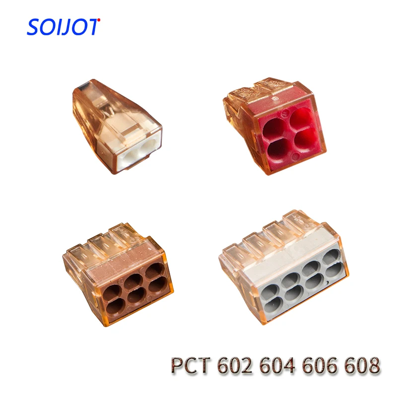 

(30-50pcs/lot) PCT-602 604 606 608 building wire terminal block connector 2Pin 4Pin 6Pin 8Pinwire connector 0.75-4.0mm2