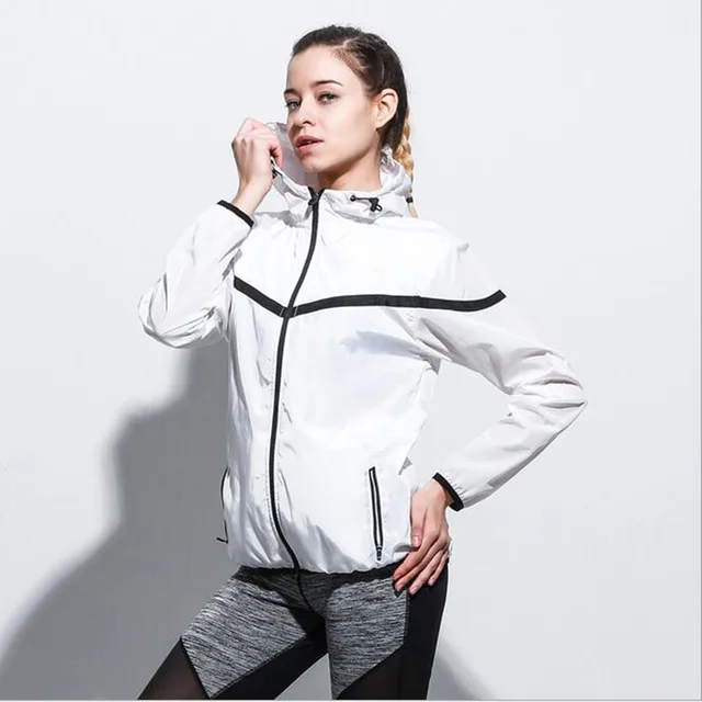 Women Sports Jacket White Black Long Sleeve Coats Sports clothing