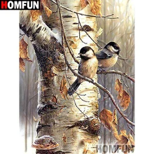 HOMFUN-Pintura de diamantes redondos cuadrados 5D, artesanías con motivo ambiental, bordado de diamantes completo, decoración para el hogar de