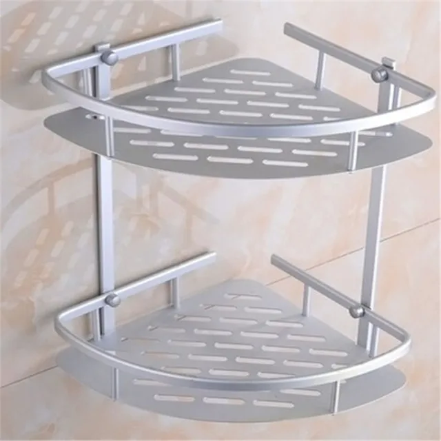 1pcs Wall Shelf Shower Shampoo Holder Bathroom Corner Rack 1pcs Wall Shelf Shower Shampoo Holder Bathroom Corner Rack Storage Hanger 2 Layer Organizer