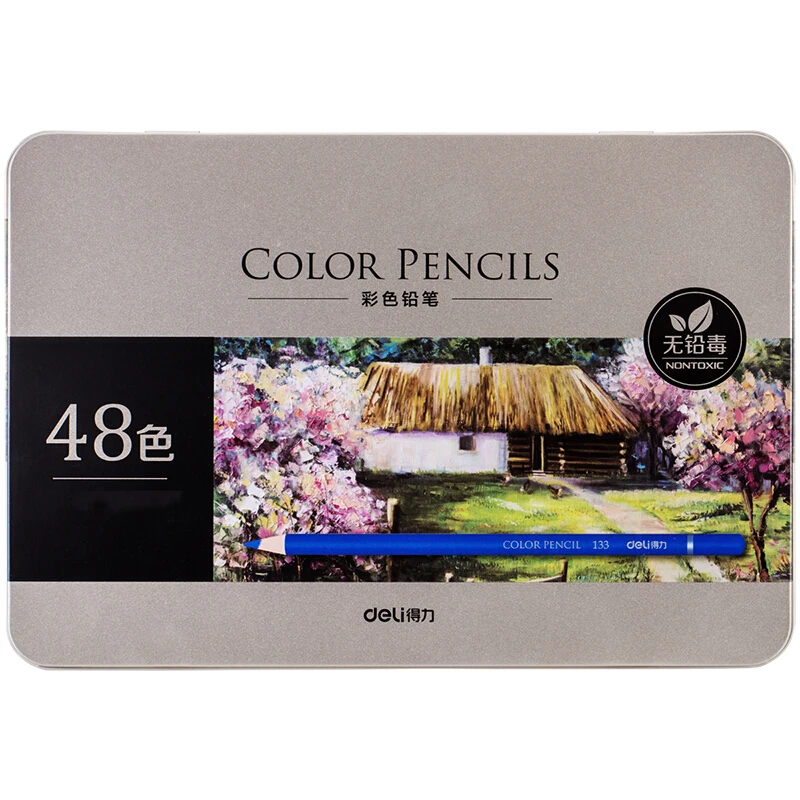 

Deli 48 Pcs/lot Oil Based Colored Pencil Set Premier Soft Core Drawing Pencils for Adult Coloring 6568
