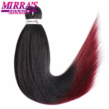 

Mirra's Mirror Crochet Easy Jumbo Braids Hair Ombre Braiding Hair Extensions Synthetic Hair Pre-Stretched Braids Yaki Style Pink