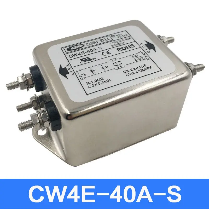 

DIYERZONE 1pcs CW4E Anti-interference EMI Power Filter Power Purifier 10/20/30/40A L11-2