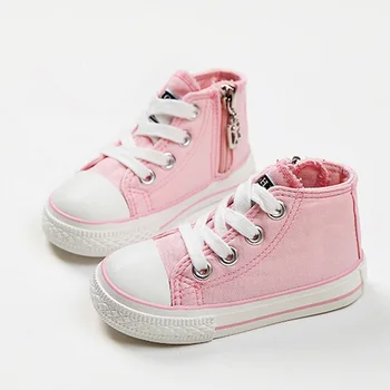 

2018 Spring Autumn Children Canvas Shoes Girls Sneakers High Boys Shoes Breathble New Fashion Small Kids Casual Shoes Toddler