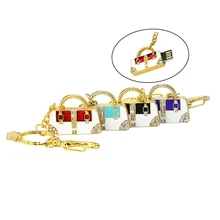 Usb флеш-накопитель Золотая и серебряная сумка с бриллиантами u-диск ручка-накопитель Подарочная бижутерия 4 ГБ 8 ГБ 16 ГБ 32 ГБ 64 ГБ Флешка диск памяти