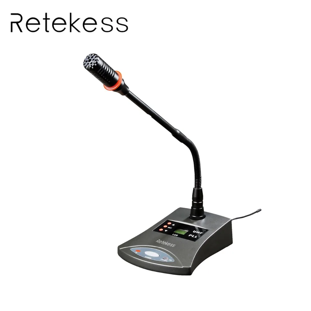 

Retekess T124 RF Wireless Conference System Simultaneous Interpretation Floor/Support Microphone Audio Transmitter for Meeting