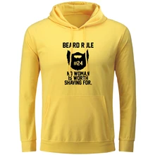 iDzn Women’s Beard Rule No Woman Is Worth Shaving For Letter Hoodies Fashion Sweatshirts Female Tops Cotton Jackets Casual Coats