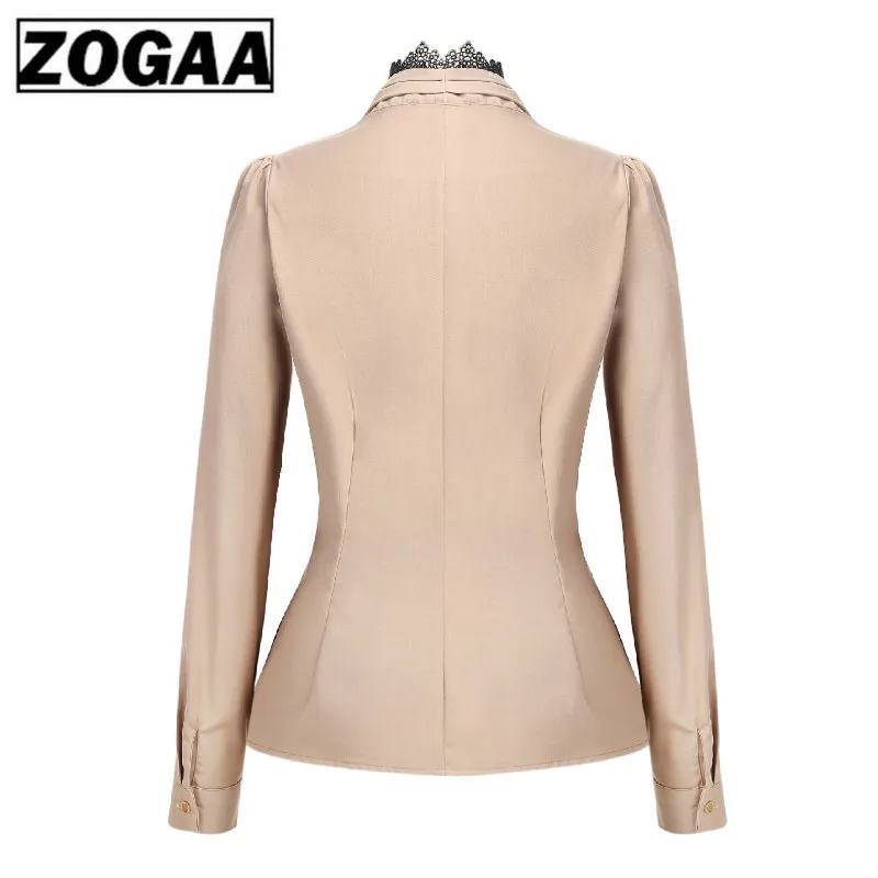 2019 autumn women's coat lace V collar waist casual suit