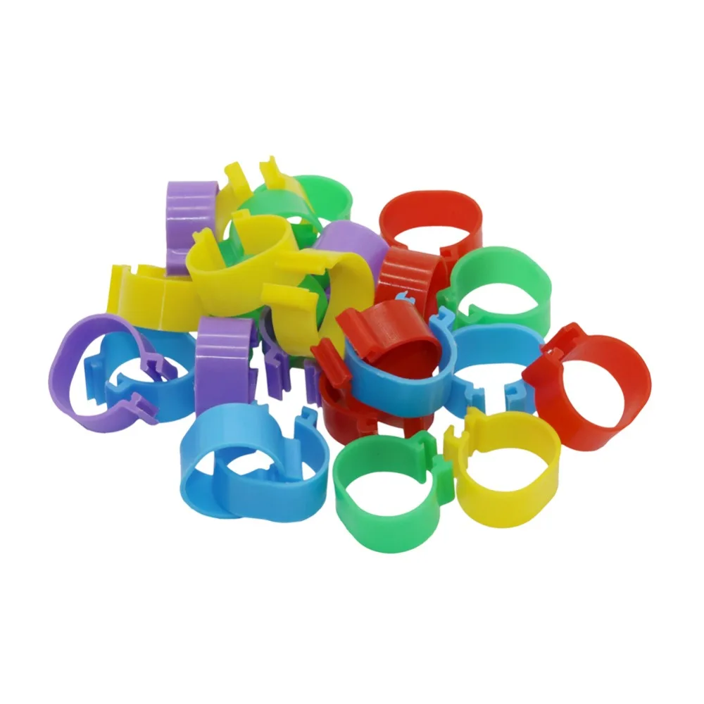

100 pcs Chicken Leg Bands 20 mm Chicken Poultry Rings 5 Colors Pigeon Geese Quail Bird Ring Carry tools Feeding Logo