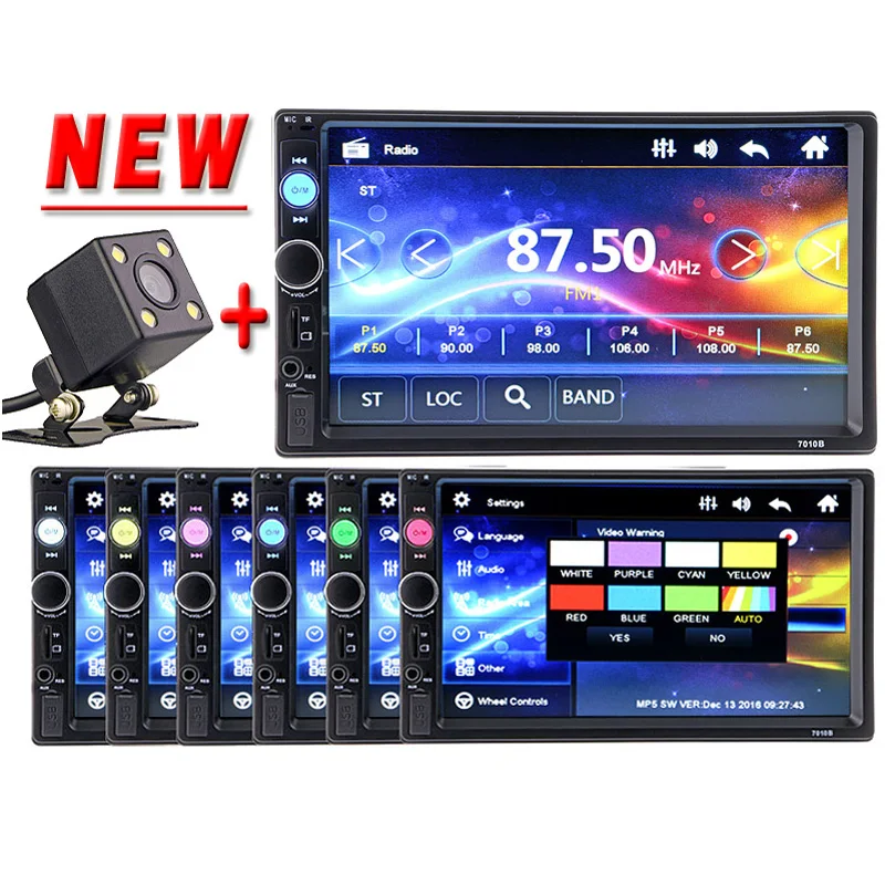 

2 din Car Radio Multimedia Player 7'' Bluetooth Stereo FM Video Audio MP3 MP4 MP5 USB AUX Auto Electronics autoradio Universal