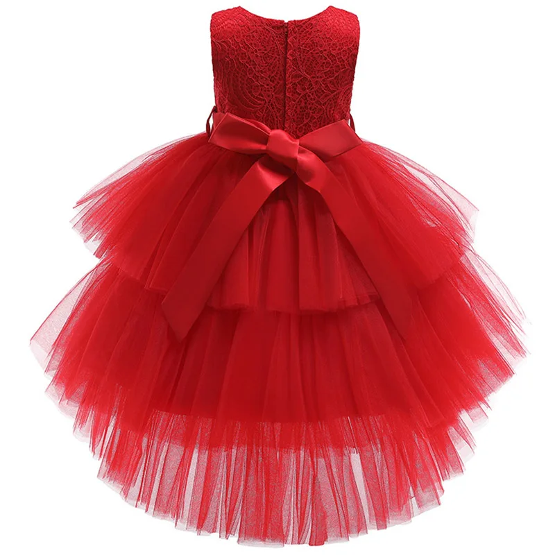 Высококачественное платье принцессы с цветочным узором для девочек на день рождения кружевное платье с помпонами для девочек на выпускной и банкет vestidos de fiesta