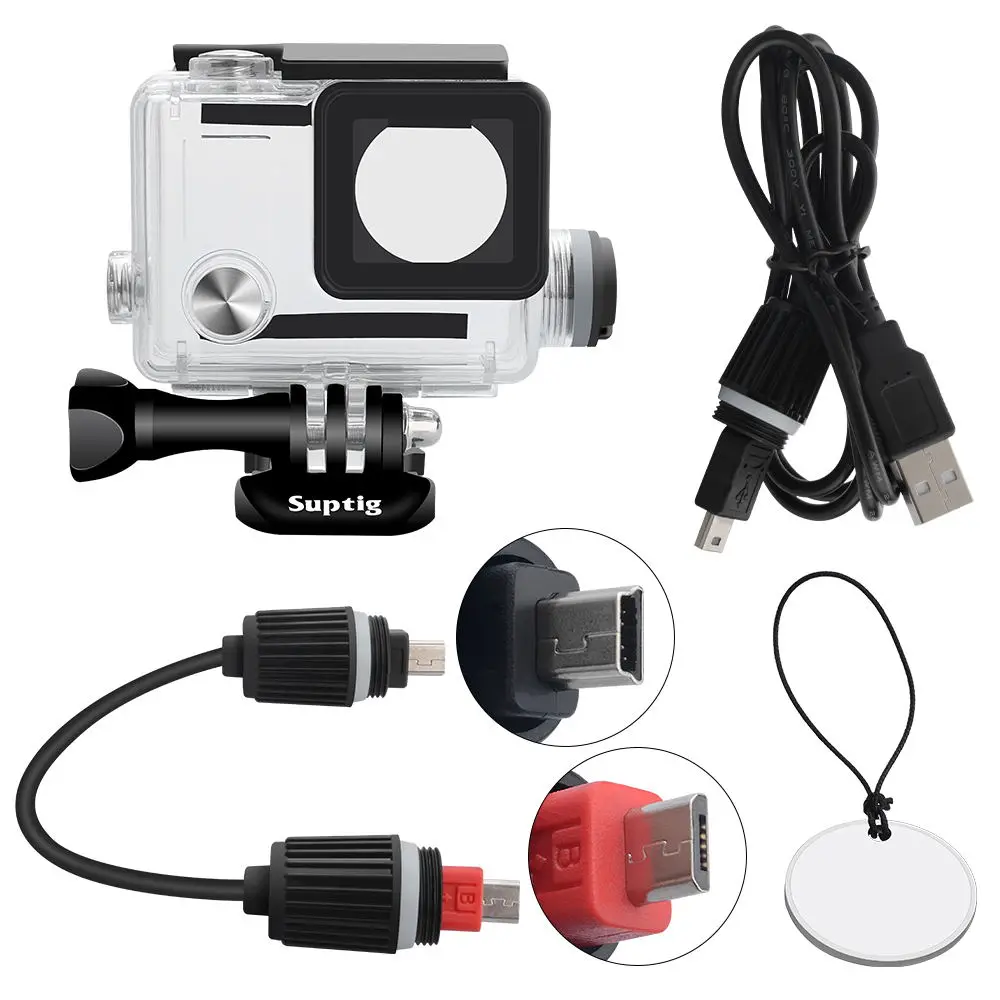 Аксессуары для экшн-камеры, зарядное устройство, водонепроницаемый чехол, зарядка для мотоцикла, корпус/коробка с usb-кабелем для Gopro Hero 4 3