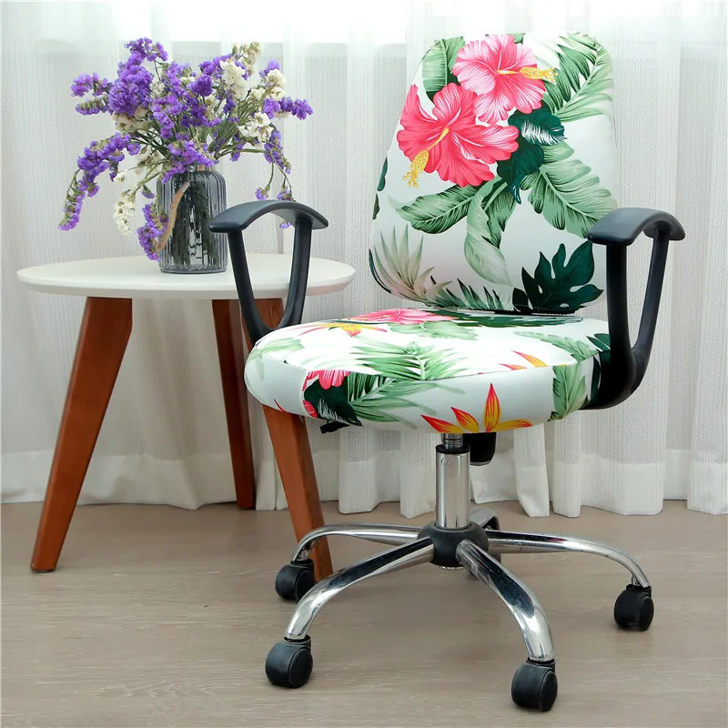 

Office Stretch Chair Covers Anti-dirty Rotating Computer Seat Chair Cover Removable Slipcovers For Office Seat Chairs 2pcs/set