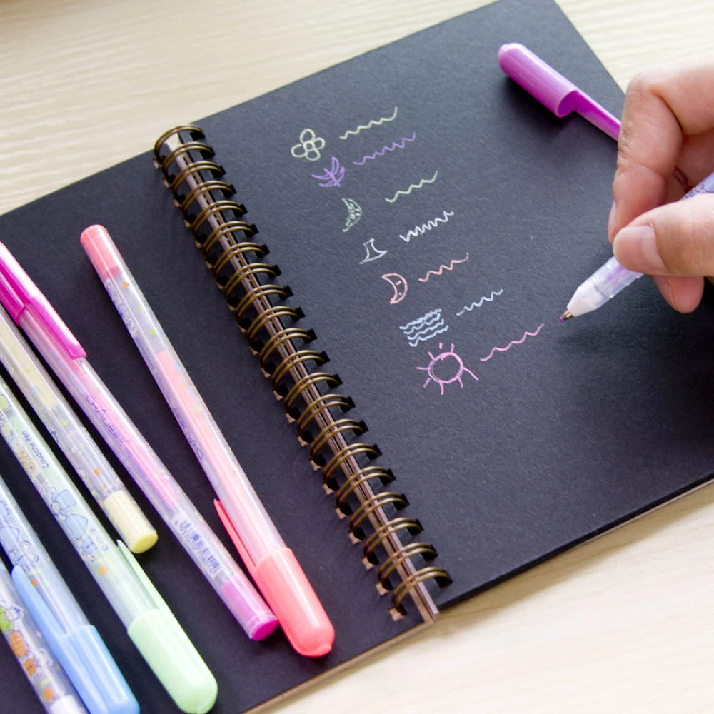 7ピース セット蛍光ペン黒紙蛍光塗料オフィススクール用品ペン鉛筆ライティングマーカー蛍光 Markers Highlighters Highlighter Penpen Highlighters Aliexpress
