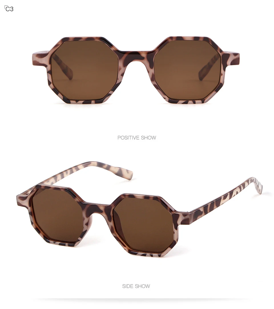 Модные Восьмиугольные леопардовые солнцезащитные очки для женщин, фирменный дизайн, Ретро стиль, шестиугольная черепаховая оправа, солнцезащитные очки, оттенки для женщин OM553B