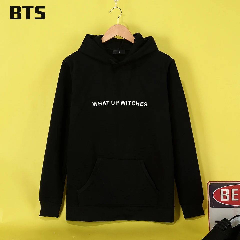 BTS What Up Witches Hoodies Mulheres Harajuku Comfortable Female