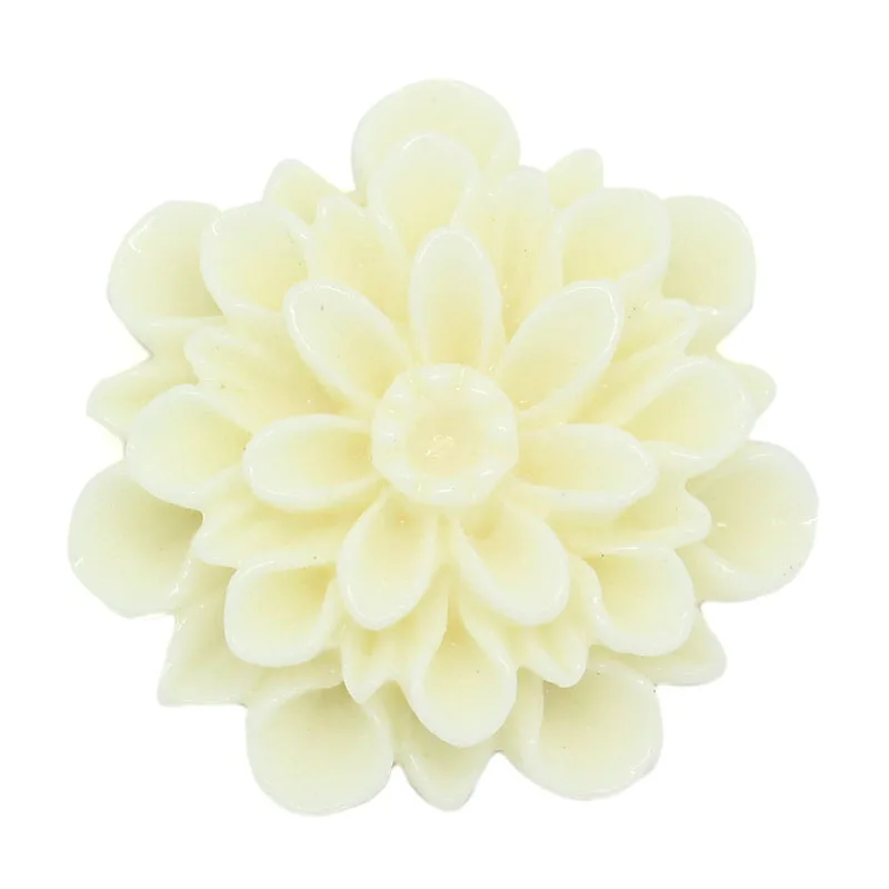 

DoreenBeads Resin Embellishments Findings Flower Ivory 23mm( 7/8") x 22mm( 7/8"), 5 PCs new