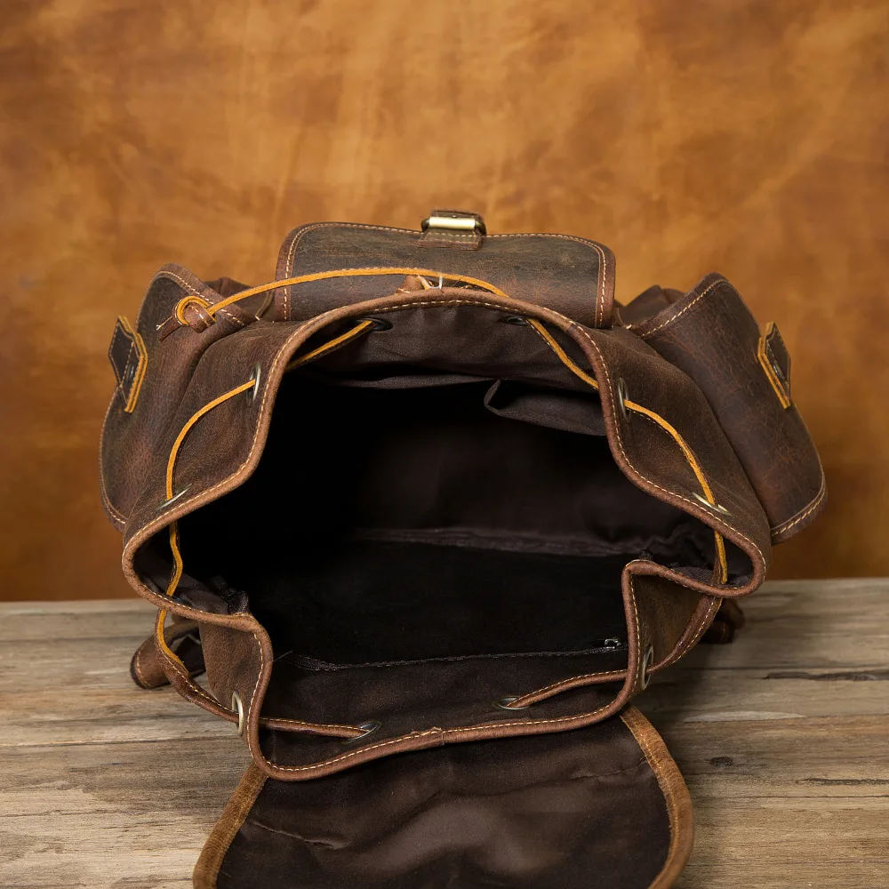 Дизайн мужской кожаный повседневный модный сверхмощный рюкзак для путешествий школьный Университет колледж Книга сумка для ноутбука рюкзак для мужчин 9950-d