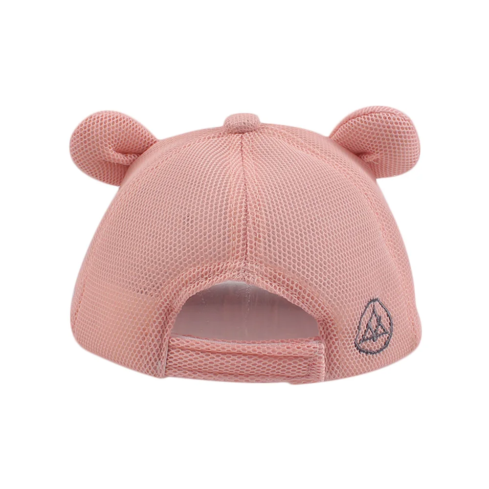 Bear Mesh Baby Infant Sun Baseball Hat Toddler Kids Boys Girls Summer Cool Caps Adjustable Size Cotton Absorbent Tape 2019 New Style (5)