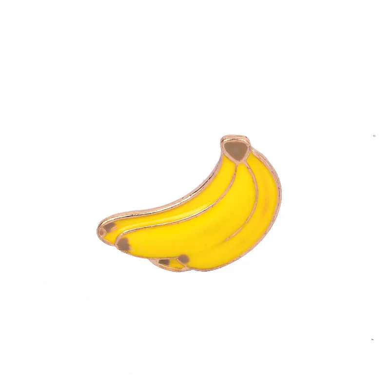 Модная брошь коллекция фруктов яблоко груша лимон арбуз авокадо черника клубника булавка эмаль значки металлические пуговицы ювелирные изделия - Окраска металла: banana
