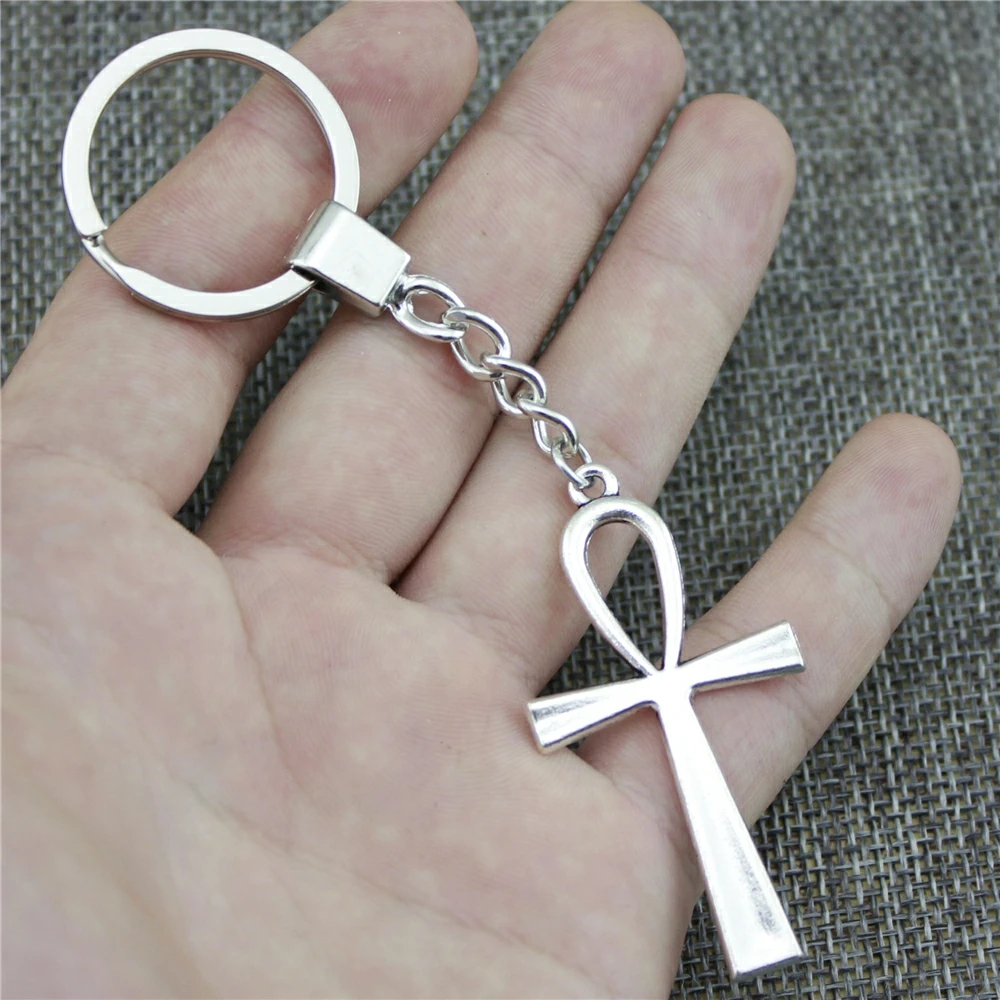 

WYSIWYG 52x28mm Ankh Cross KeyChain, New Fashion Handmade Metal Keychain Party Gift Dropship Jewellery