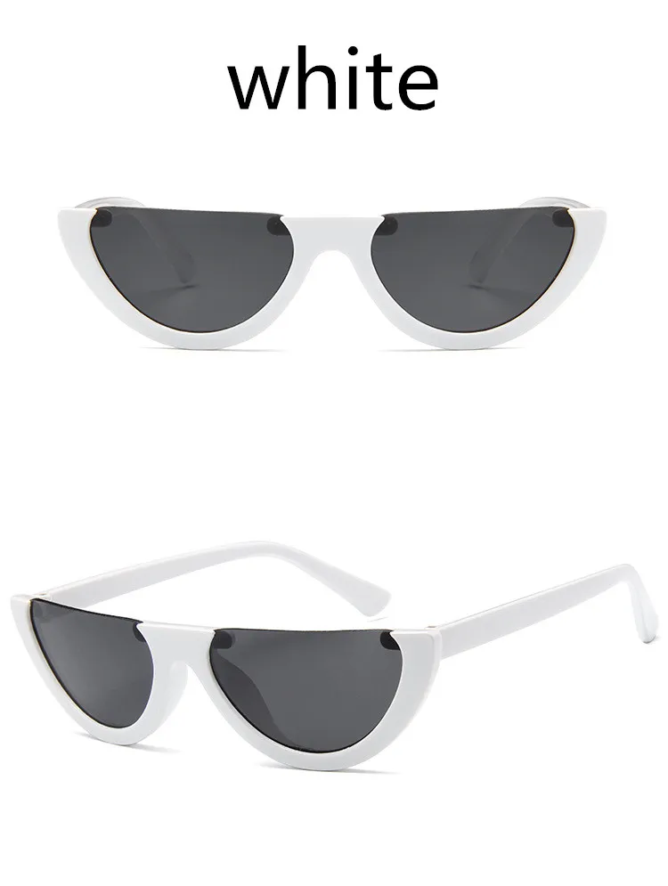 ASUOP2018 new retro cat eye ladies sunglasses men classic sunglasses half-round triangle fashion glasses color popular UV400 gog (10)