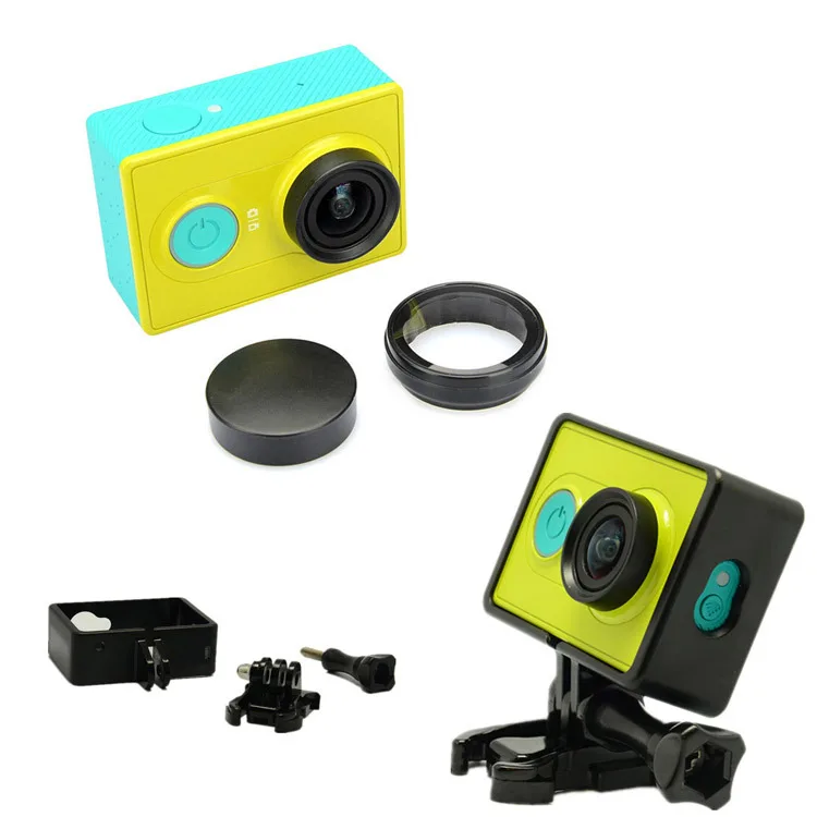 

Protective Frame Case Cover With Buckle Mount+Screw for Xiaomi Yi Xiaoyi Sport Camera Accessories+UV Filter Lens Cap Protector