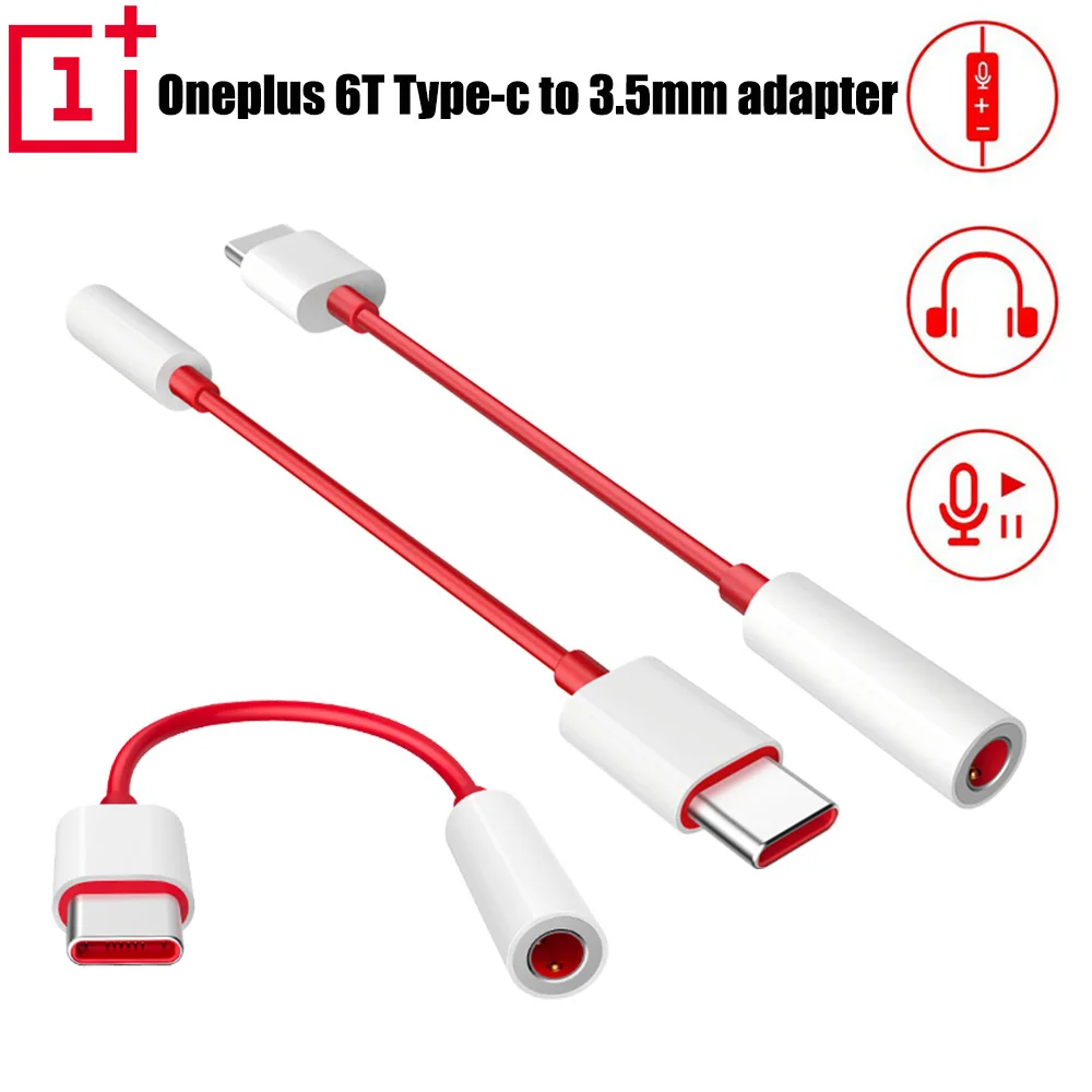 

For Oneplus 7T Type-C To 3.5mm Earphone Cable Adapter For Oneplus 6T 7 7T Pro Male To 3.5 AUX Audio Female Jack Converter Cable