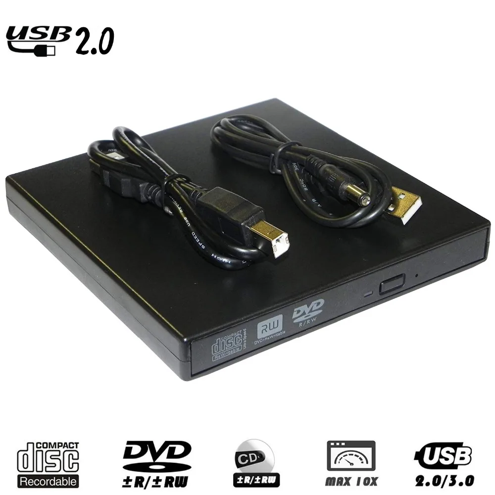 

for Samsung Asus Dell HP Ultrabook USB 2.0 External DVD Player 8X DVD-ROM Combo Reader 24X CD-R Burner Slim Optical Drive Black