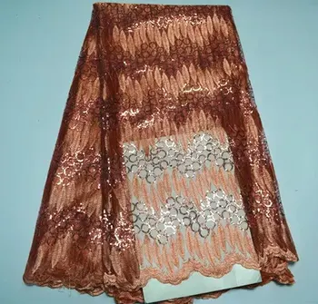 

Y09 French Lace Fabric High Class African Laces Fabric Double Organza With Sequins Embroidery For Sewing Beauty Women Dress
