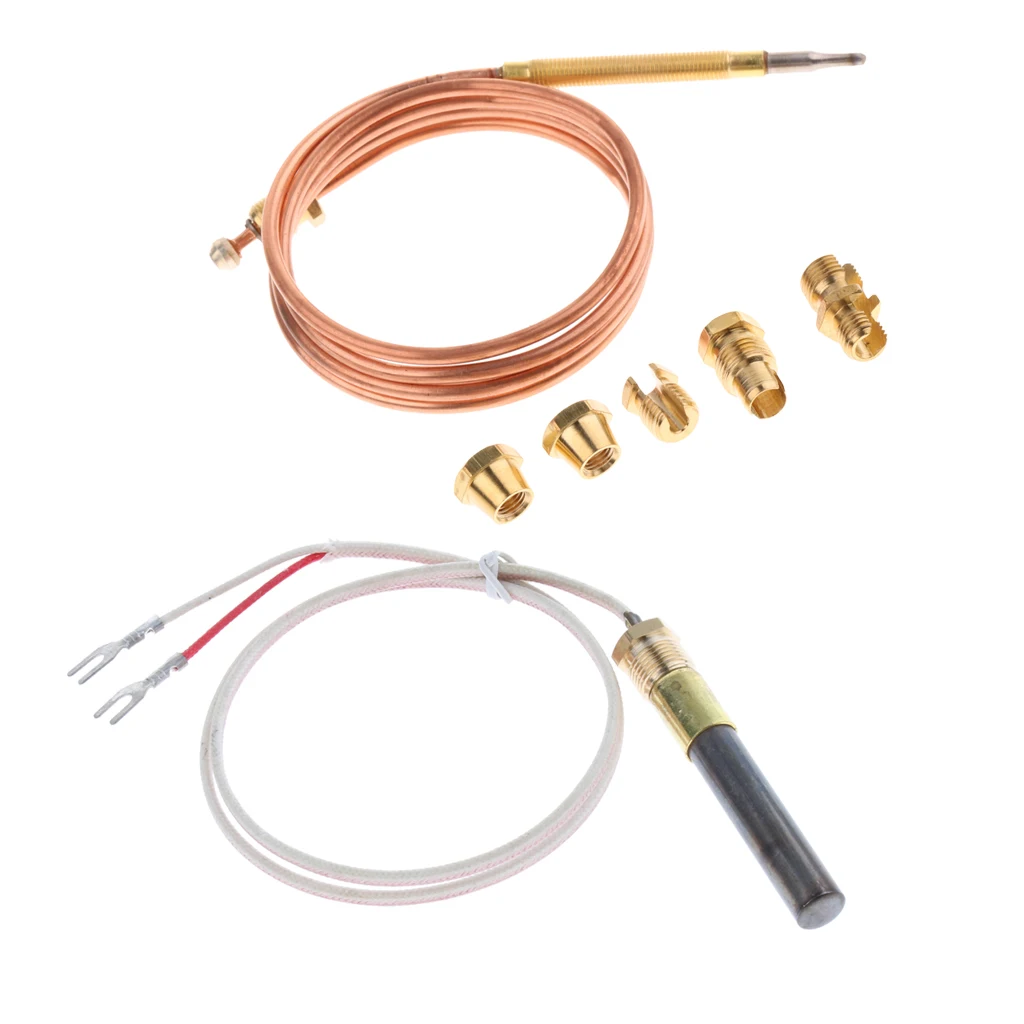 90cm Thermocouple Replacement Set & 24' Thermopile Thermogenerator for Pilot
