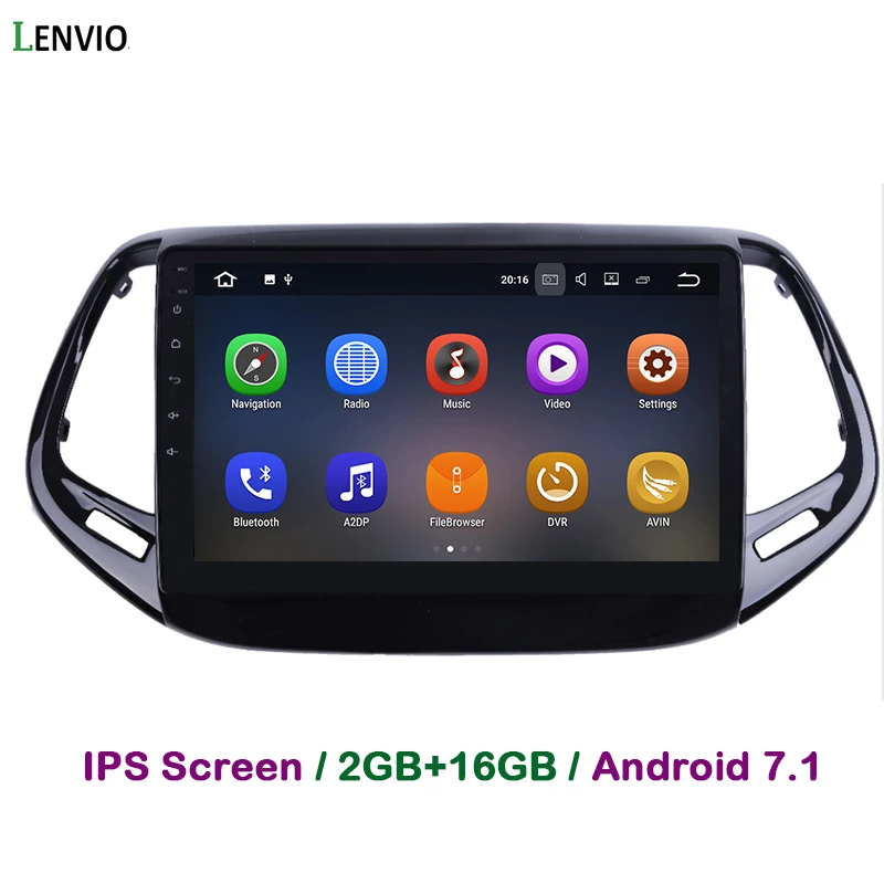 Автомобильный DVD-плеер Lenvio 2 Гб ОЗУ 16 ПЗУ Android 7 1 для Jeep Compass 2017 четырехъядерный
