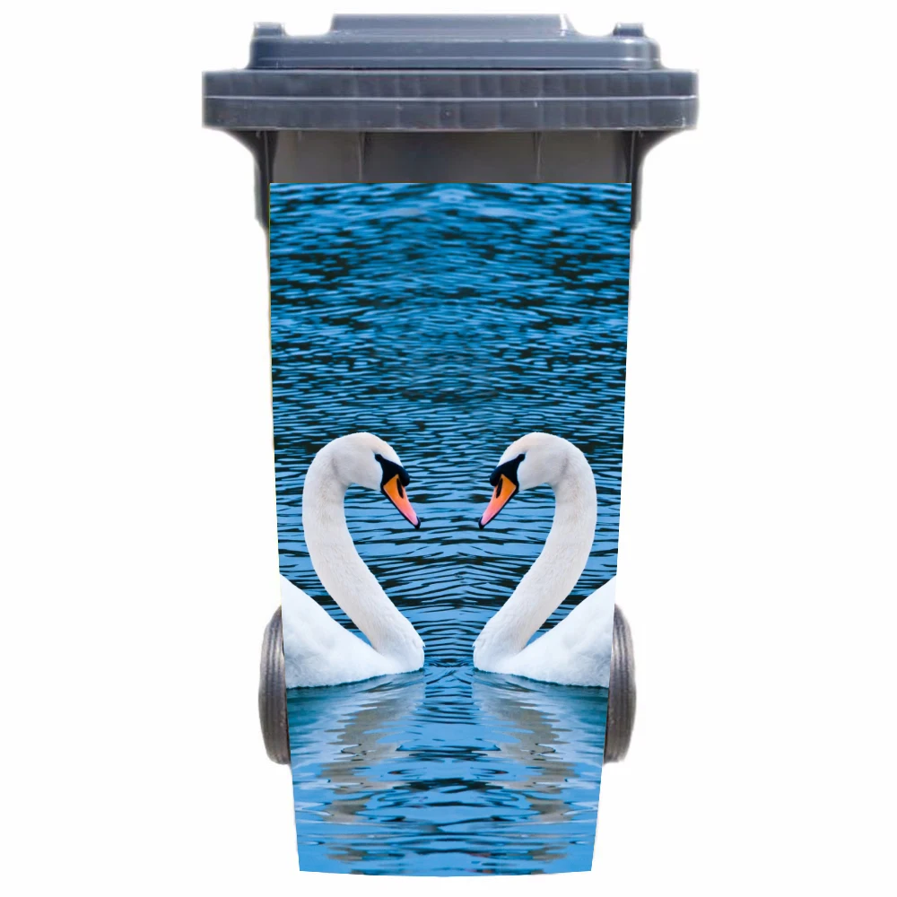 DIY 3D любовь Лебеди съемный водостойкий стикер этикеты Для Мусора корзина для