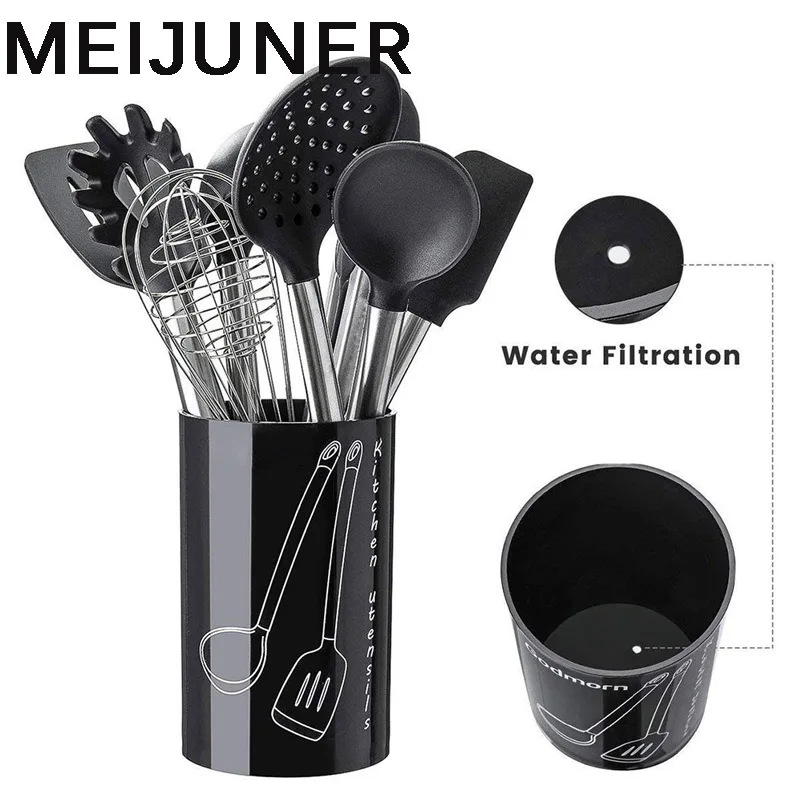 Meijuner 9Pcs Kitchen Silicone Tools Cook Tools Kitchen Gadgets Cooking Tool Egg Beater Spoon Spatula Brush Kitchenware MJ272