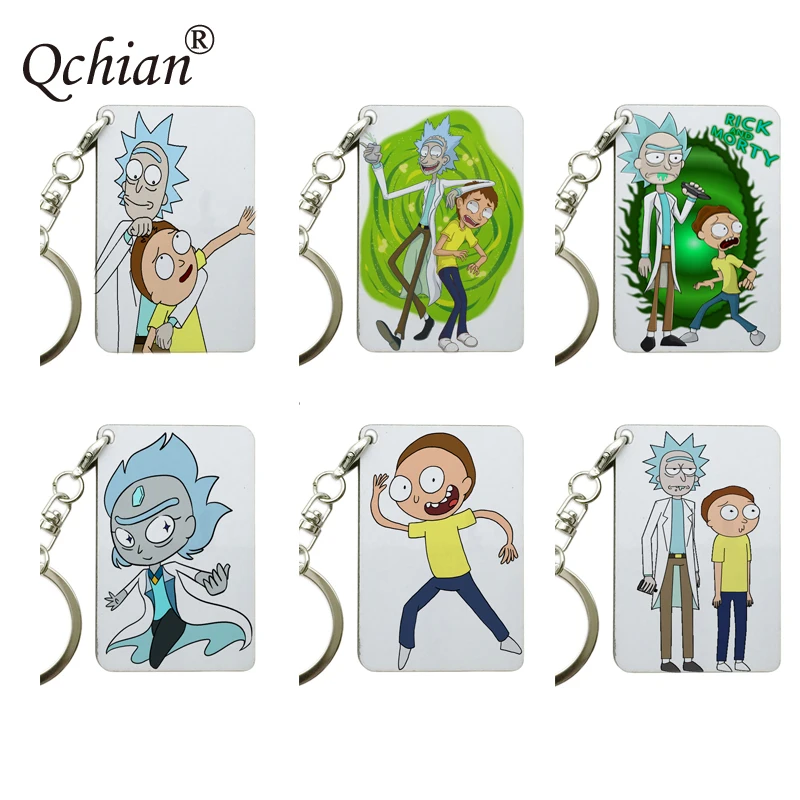 

Anime Rick and Morty Colorful Print Series Keychain Wallet Backpack Decoration Pendant Jewelry Promotion Free Gift