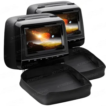 

2x7" Touch Panel car Headrest DVD player car Monitor radio HD Digital screen with Anti-Theft Detachable Flat Leather Cover